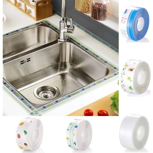 Kitchen Tape Sink Waterproof Oil-Proof Tape Stickers Self-adhesive Kitchen Stove Sealing Strip Mold Proof Wall Stickers for Bath