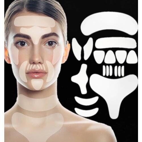 Reusable Silicone Wrinkle Face Tapes 16pcs 18pcs Forehead Neck Eye Sticker Pad Anti Aging Patch Face Lift Device Mask Skin Care