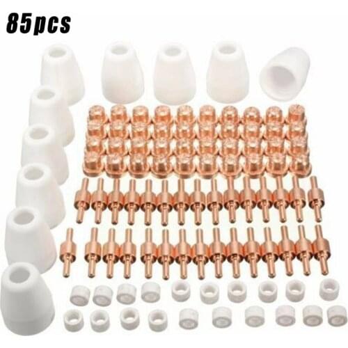 85pcs Air Plasma Cutting Tips For LG-40 PT-31 Cutter Consumables CUT-40 CUT-50D CT-312 Swirling Rings Electrode Shield Cups