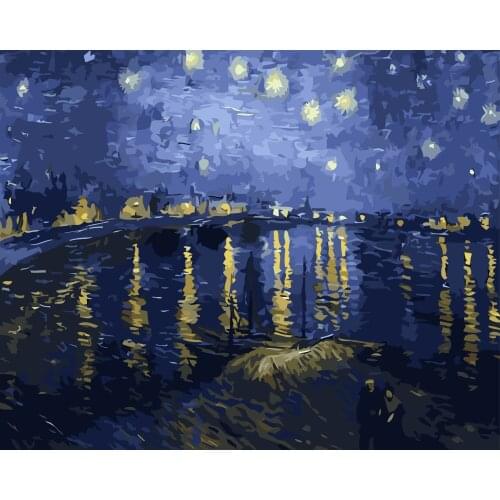 The Nile 40x50cm DIY Painting By Numbers Landscape Paint On Canvas Kits Drawing Paint By Numbers For Living Room Home Wall Decor