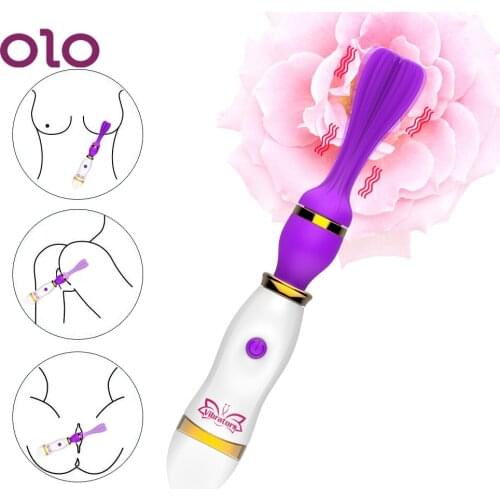 OLO Tongue Licking Clitoris Stimulate Rotation Oral Vibrator AV Stick 12 Speed Breast Massage Female Masturbation