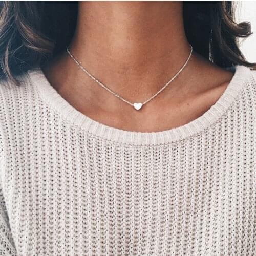 New Trendy Charm Women Party Accessories Necklaces Hot Alloy Heart Jewelry Necklaces Chain Necklace Pendant Jewelry Fashion