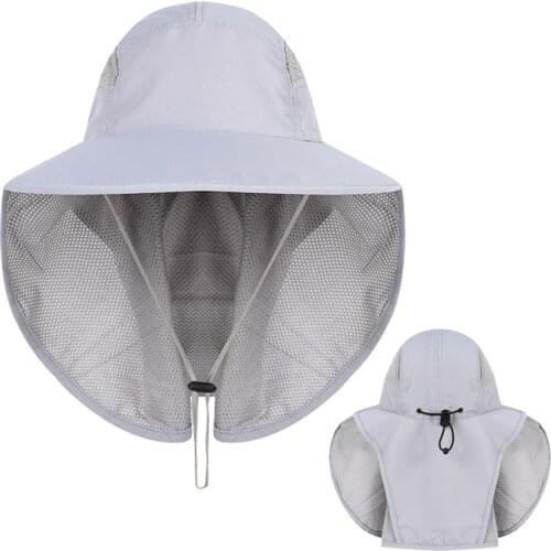 Breathable fishing hat outdoor sports wide brim bucket hat women men sunscreen neck protection summer hat fishermen cap dropship