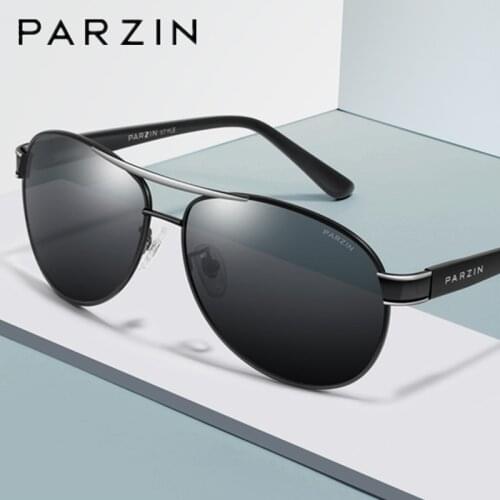 PARZIN Polarized Men Sunglasses Vintage Male Sun Glasses Driver Driving Glasses Shades Black 8008