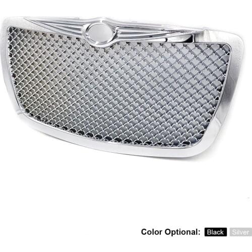 Racing Car front Grills for 2004 2005-2010 Chrysler 300 300C Limited Touring Chrome/Black Hood Grill Mesh Grille TT101088