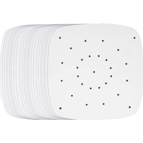Air Fryer Parchment Paper, 200Pcs 9 Inch Perforated Unbleached Square Air Fryer Liners,Steaming Parchment Liner