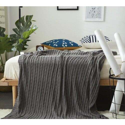 Solid Air Conditioning Travel Thick Twist Blanket Knitted Blankets for Bed Sofa Home Textile Throw Blanket Anti-Pilling Portable