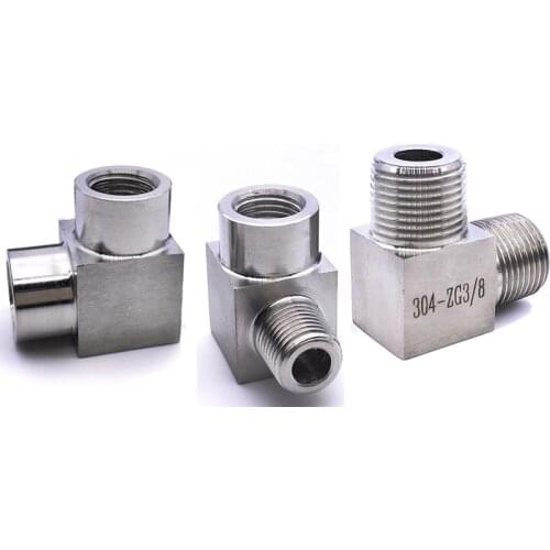 1/8" 1/4" 3/8" 1/2" 3/4" 1" BSP Female Male Thread 304 Stainless Steel Elbow High Pressure Resistant Pipe Fitting Connector