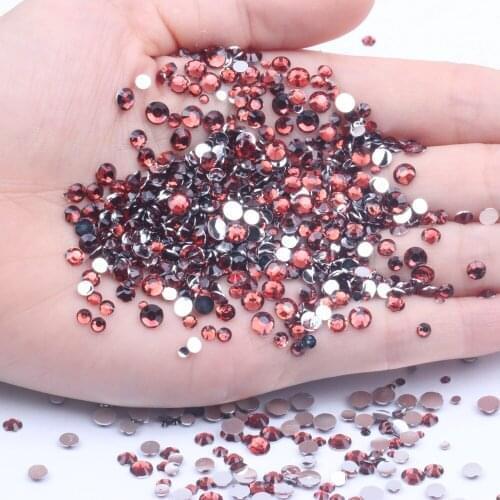 Red Coffee Nail Art Resin Rhinestones 1000-10000pcs 2-6mm Facet Flatback Non Hotfix Diamonds Use Glue DIY Craft Garment Supplies
