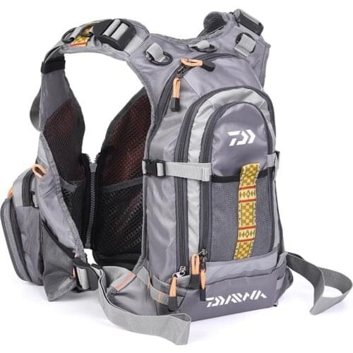 Outdoor Multifunctional Fishing Vest Detachable Multiple Pockets Breathable Waterproof Grid Mesh Wear-Resisting Life Jacket Vest