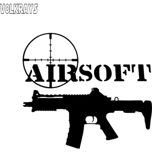 Volkrays Creative Car Sticker Coolest Airsoft Gun Motorcycle Accessories Reflective Sunscreen High Quality Vinyl Decal,11cm*12cm
