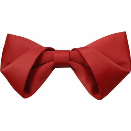 Handmade Bright Satin Bow Tie Solid Color High-grade Business Banquet Accessories Gifts Trendy Mens Groom Wedding Bowtie