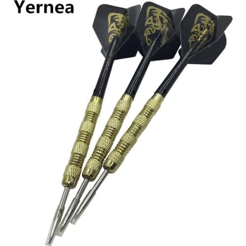 Yernea New 3Pcs 15g Steel Tip Darts Sports Entertainment Nickel Plated Copper Dart Body Nylon Dart Rod PET Flight