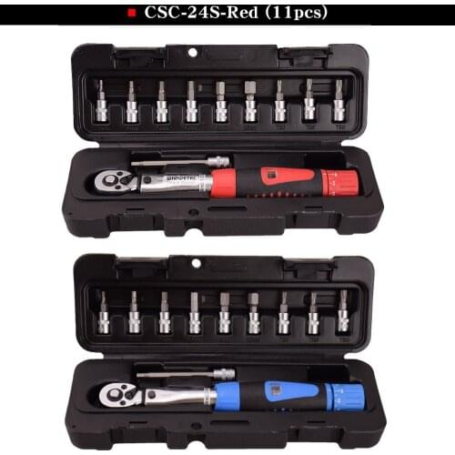 1/4" 2-24Nm Bike Torque Wrench Set Bicycle Repair Tools Kit MTB Road Bike Adjustable Preset Torque Spanner Tool High Precision