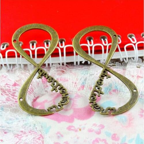 10Pcs 57.5*28.5MM Antique Bronze Plated Eight Connector Charms DIY Handmade Jewelry Accessories