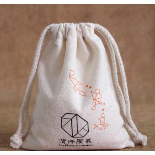 100pcs high quality canvas cheap drawstring bags 12*15cm customized jewelry bag wholesale gift pouch for bangle jewerly storage