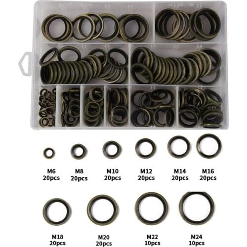 180PCS M6-M24 Mechanical Modification Washers Sealing High Pressure Gasket High Temperature Pipeline Valve O-ring Gasket Kit
