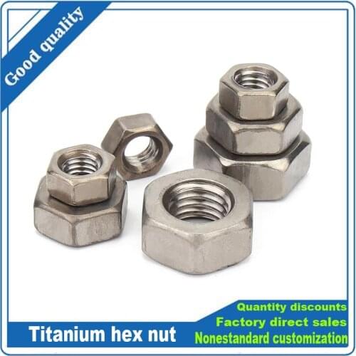 1Pc High Quality M3 M4 M5 M6 M8 M10 M12 M14 M16 M18 M20 DIN934 Pure Titanium TI Hexagonal Hex Nut