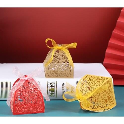 50Pcs Laser Cut Flower Wedding Candy Box Wedding Gift For Guest Wedding Favors And Gifts Christmas and Birthday Party Decoration