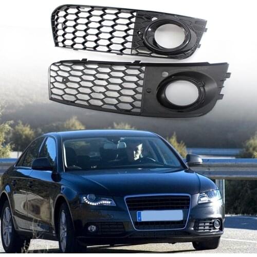 Car Lights Decoration Frame Accessory Car Front Grill Mesh Honeycomb Grille Fog Light Cover for Audi A4 B8 2008-2012
