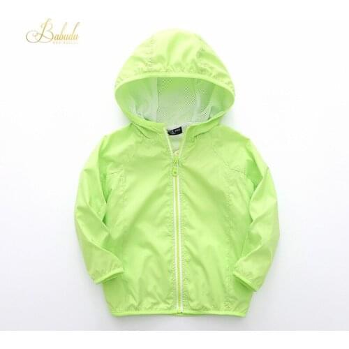 BBD Kids Jacket Spring Autumn Boys Girls Hooded Solid Long-Sleeved Trench Coat Windproof Water Resistant Kids 3-7 Years Clothes