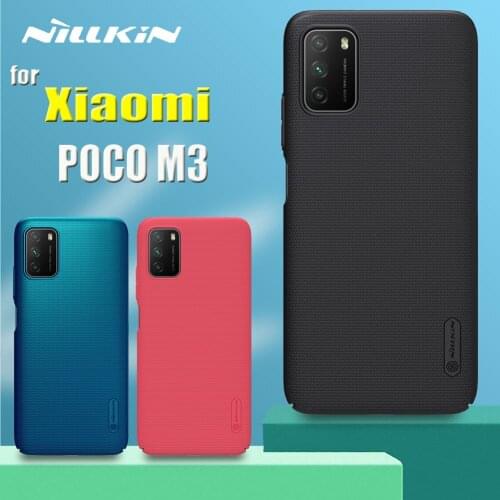 For Xiaomi POCO M3 Case Nillkin Super Frosted Shield Hard PC Phone Back Bag Cover on POCO M3 Funda Coque