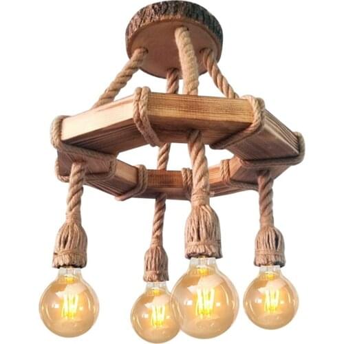 Wooden Chandelier Octagonal Quadruple Ceiling Lamp Exquisite Quality Handmade Authentic Home Decorative Durable Material
