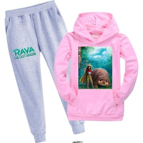 Kids Clothes Girls Boys Raya and The Last Dargon Tracksuit Autumn Hoodies + Pants Set Long Sleeve Sweatshirts Pullovers Outfits