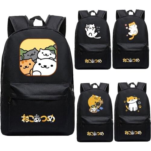 Cat Neko Backyard Designer Bag Backpack Mens Anime Teenagers Womens Student Cartoon Book Bags Back to School Mochila Travel