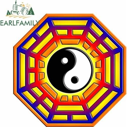 EARLFAMILY 13cm x 12.7cm For Bagua Pakua Yin Yang Car Door Stickers Occlusion Scratch Decal Waterproof Car Styling Decoration
