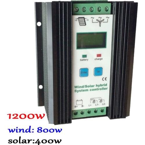 Wind Solar Hybrid Controller 80A 1200W MPPT Solar Power 400W, Wind Generator 800W, 12V 24V Intelligent Hybrid Charge Controller