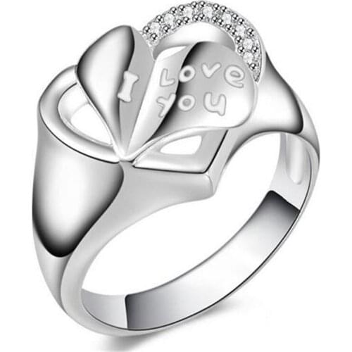 I LOVE YOU Engagement Cubic Zircon Fashion Rings Real 925 sterling silver wedding ring bridal Jewelry for women #147