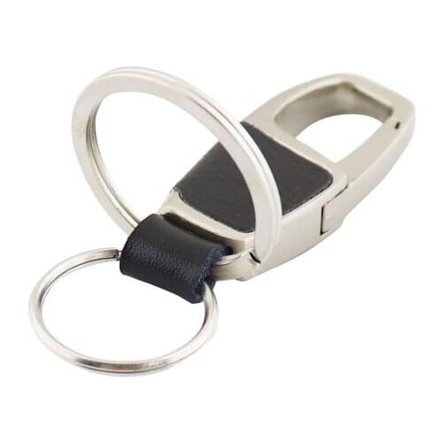 Leather for Car Chrome luxurious male shield key ring Key Chains keychains