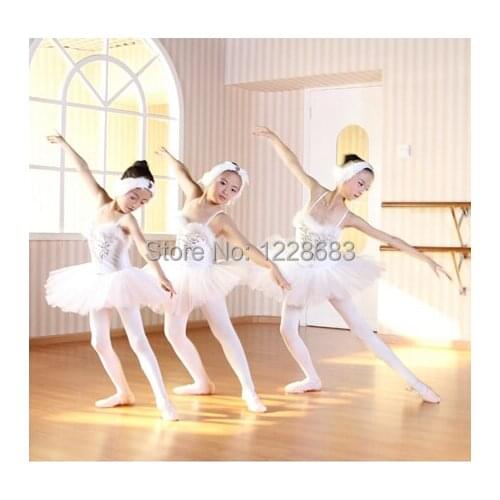 Hot Sale White Swan Lake Professional Ballet Tutu Dancewear Girls Dance Costume Performance Ballet Dress For Children