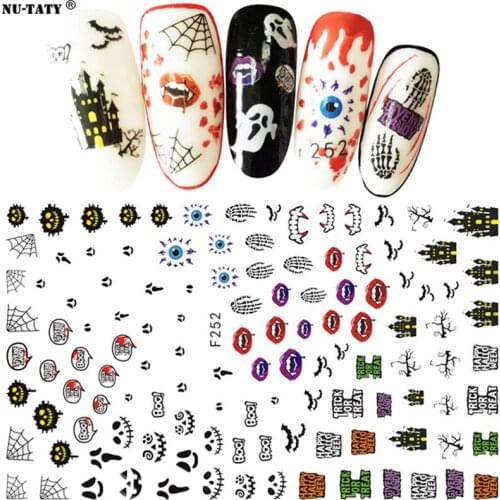 Nu-TATY Cute Halloween Nail Sticker Taro Pumpkin Sticker 3D Tools nail sticker