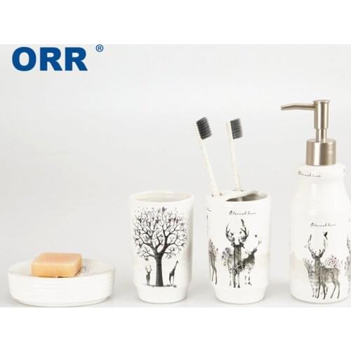 Bathroom set ceramic 4 pcs Free shipping conjunto banheiro ORR