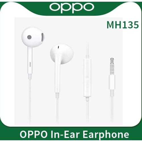 OPPO Earphone MH135 Headsets Built-in Microphone 3.5mm Plug Earphone For Smartphone FIND X R17 Pro Reno 10 3 3 Pro
