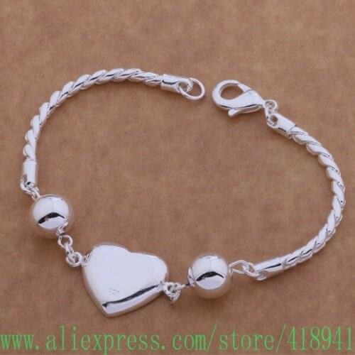 Silver Plated bracelet, Silver Plated fashion jewelry big bright heart /dzfamqma bahajroa AH082