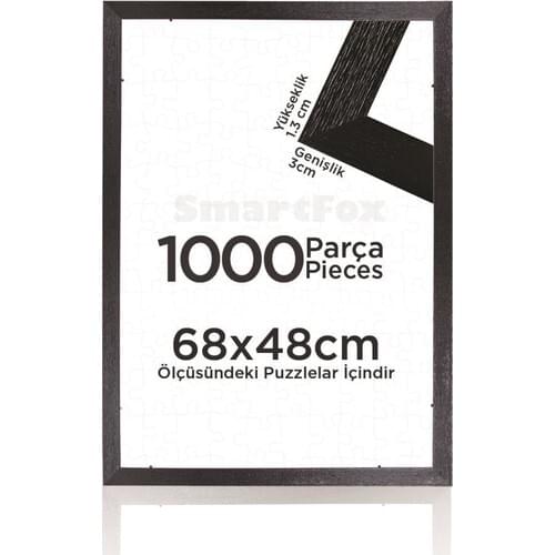 Smartfox Puzzle and Jigsaw Frame For 1000 Piece 68 CMX48CM Ebatında Black