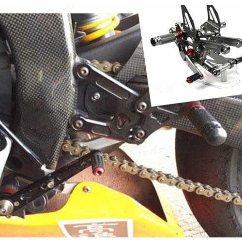 For YAMAHA YZF R6 YZF-R6 2017 2018 CNC Adjustable Rearset Foot Pegs Racing Rear set Grey&red