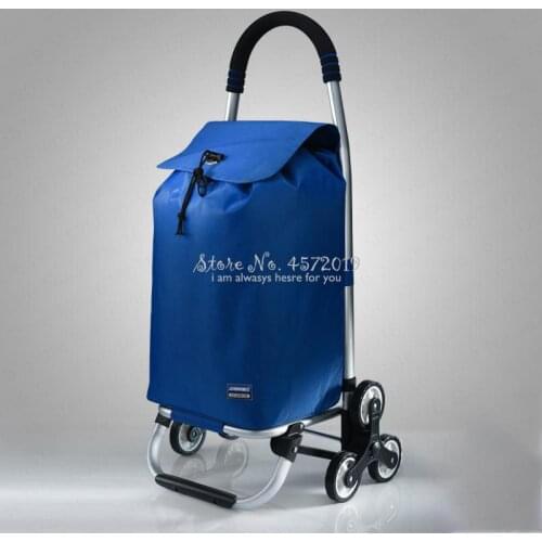 Foldable Aluminum Shopping Cart Small Cart Old Man Home Light Shopping Cart Climbing Stairs Folding Trolley Trailer Bearing 35KG