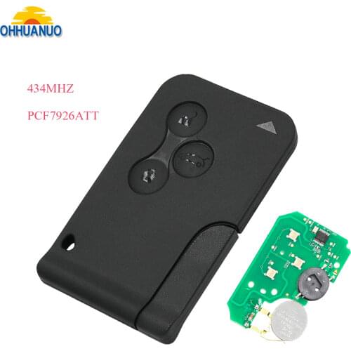 Smart card Remote Key 3 Button 7926ATT 434MHZ ID46 PCF7947 Chip for Renault Megane Scenic 2003-2008
