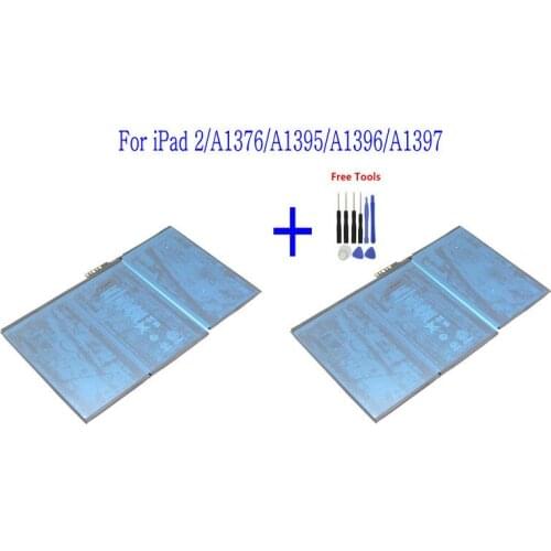 2x 6500mAh 0 zero cycle Replacement Battery For Ipad 2 2nd Gen Generation A1395 A1396 A1397 A1376 616-0559 616-0561 + Tools