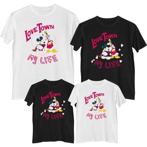 Disney Mickey Mouse Goofy T-shirt Summer Comfortable 100% cotton Fashion tshirt women 2021 girls clothes mommy and me clothes