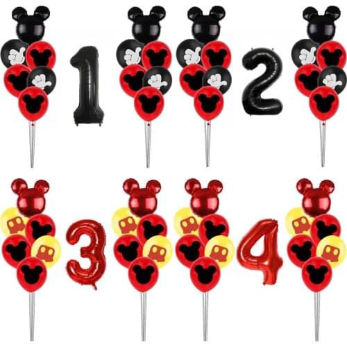 1set Mickey Mouse birthday Minnie Mickey Balloons Kids Birthday Party Decoration Baby Shower Helium Balloon Children Toys