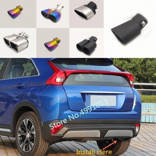 Car rear back Cover Stainless steel Muffler End Tail Pipe Dedicate outlet Exhaust 1pcs For Mitsubishi Eclipse Cross 2018 2019