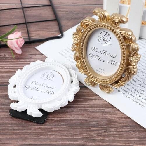 1 PC Retro Decorative Flower Photo Frame Wedding Home Decor Desktop Picture Frame 2 Color