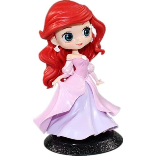 15CM Disney The Little Mermaid Action Figures PVC Ariel Pink Skirt Beautiful Princess Model Toys Cake Decoration Girls Gift