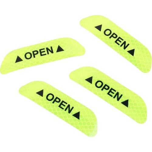 4pcs/set Reflective Open Sticker Door Open Warning Safety Car Styling Car Sticker Auto Decor Night Lighting Luminous Tapes