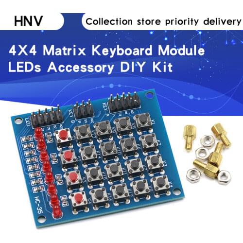 4X4 Matrix Keyboard For Arduino Array Module 16 Key Push Buttons Tastatur Switch Keypad Panel 4*4 Tasten 8LEDs Accessory DIY Kit